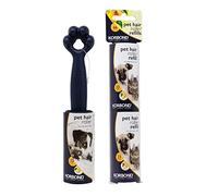 Korbond Pet Lint Roller & Refill Set - One Lint Roller & Two Replacement Heads - 99 Sticky Sheets - Citrus Scented Adhesive Sheets Suitable For Use On All Fabric Types, Blue