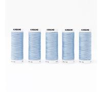 Korbond Polyester All Purpose Thread - 500m Total - Baby Blue - 5 x 100m Reels for Hand and Machine Sewing