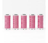 Korbond Polyester All Purpose Thread - 500m Total - Baby Pink - 5 x 100m Reels for Hand and Machine Sewing