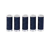 KORBOND 500m Navy Blue Polyester 5 x 100m Reels Thread-for Hand Sewing Machines - No Shrinkage - Ideal for Mending, Tailoring, Quilting, Crafting, Repairs and Embellishment