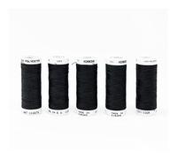 Korbond Polyester All Purpose Thread - 500m Total - Nearly Black - 5 x 100m Reels for Hand and Machine Sewing