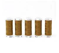 KORBOND Polyester All Purpose Thread - 500m Total - Tan Brown - 5 x 100m Reels for Hand and Machine Sewing