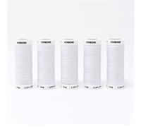KORBOND Polyester All Purpose Thread - 500m Total - White - 5 x 100m Reels for Hand and Machine Sewing