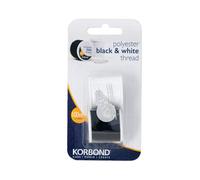 Korbond Polyester Black & White Thread Twin Pack, 2 X 100M