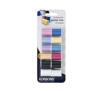 Korbond Polyester Thread Set Light Mix - 12 Spools, 10 Colours
