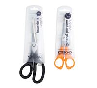 Korbond Scissor Twin Pack - 8 Inch & 5 Inch - Ambidextrous & Comfort Grip, Silver