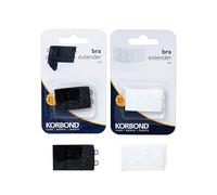 Korbond Set of Two Double Hook Bra Extenders - x 1 White Bra Extender & x 1 25mm Black Bra Extender - Machine Washable - Increase Bra Size By Up To 8cm - Comfort Fit