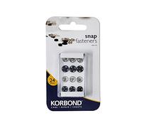 Korbond Sew On Snap Fasteners-110223, Black, 24 Piece
