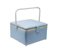 Korbond Sewing Basket - Extra Large - Blue Fern Design - 18cm x 36cm x 34cm