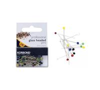 KORBOND Sewing Pins - Glass Headed Fabric Pins - 100 Pins - 3cm Length