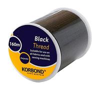Korbond Sewing Thread - Black - 160m - Polyester - Hand and Sewing Machine Sewing