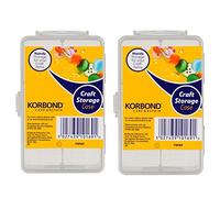 Korbond Twin Pack Craft Case - Clear Plastic Interchangeable Compartments-14cm x 3cm x 13cm