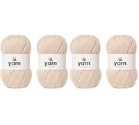 Korbond Yarn - Beige - 2 x 100g Acrylic Wool - Lightweight, Hypoallergenic & Durable Double Knit Crochet Yarn Knitting Wool (Pack of 2)
