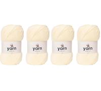 Korbond Yarn - Cream - 2 x 100g Acrylic Wool - Lightweight, Hypoallergenic & Durable Double Knit Crochet Yarn Knitting Wool (Pack of 2)