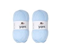 Korbond Yarn - Light Blue - 2 x 100g Acrylic Wool - Lightweight, Hypoallergenic & Durable Double Knit Crochet Yarn Knitting Wool