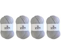 Korbond Yarn - Light Grey - 2 x 100g Acrylic Wool - Lightweight, Hypoallergenic & Durable Double Knit Crochet Yarn Knitting Wool (Pack of 2)
