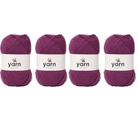Korbond Yarn - Plum - 2 x 100g Acrylic Wool - Lightweight, Hypoallergenic & Durable Double Knit Crochet Yarn Knitting Wool (Pack of 2)