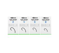 Korda Basix Kurv Shank Micro Barbed Carp Fishing Hooks Size 8, Aggressive In-Turned Eye, Curved Shank, Flips and Secures a Firm Hold, Extra Strong 'X'- Wire, Durable Stay Sharp Point.