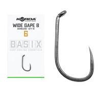 Korda Fishing Hooks Basix Wide Gape Size 8 Barbless