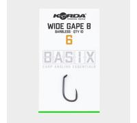 Korda Basix Wide Gape Hook Barbless Size 6 - Grey, Grey