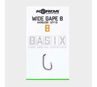 Korda Basix Wide Gape Hook Barbless Size 8 - Grey, Grey