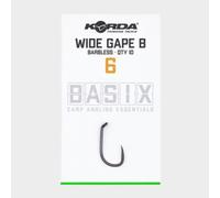 Korda Basix Wide Gape Hooks Barbed Size 6 - Silver, Silver