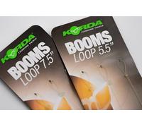 Korda Booms Loop 7.5 Inch - Pre-Tied Fluorocarbon Hook Links for Combi Rigs, 25lb, Quick Connect Crimped Loops, Carp Fishing, Pack of 3