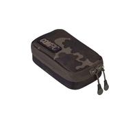Korda - Compac 70 Tackle Pouch | Dark Kamo - Slimline 600D Dark Kamo Fishing Tackle Storage Case, Semi-Rigid, Internal Pocket, Dual Zips, Water-Resistant Compact Organiser, Small Accessories