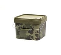 Korda Compac Bucket 10L - Durable KAMO Camo Design, Stackable Square Fishing Bucket with Sealable Lid