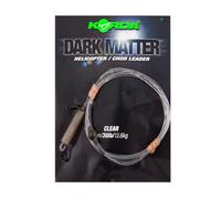 Korda Dark Matter Leader Heli Clear 30lb 1m | Fused Carp Fishing Leader with Tungsten Insert | Helicopter and Chod Rig Setup