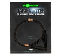 Korda Dark Matter QC Hybrid Leadclip 1m Leader 30lb Weed | Pre-Tied Carp Fishing Leader | Quick Change Hybrid Clip with Tungsten Sections | Abrasion Resistant | Ideal for Weed Lakebeds