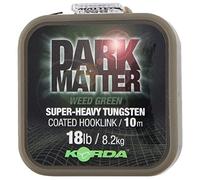 Korda Dark Matter Tungsten Coated Braid, 18lb 10m, Tungsten, Tough Super-Heavy Braid, Easy to Strip, Versatile, Available in Choice of Colours, Ideal for Carp Fishing, Weed Green Finish