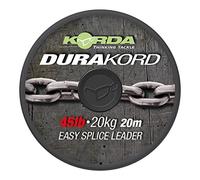 Korda - Dura Kord 45lb 20m, Heavy Duty Spliceable Leader, Super Tough Dyneema Polyester Blend, Abrasion Resistant Sinking Leader for Snaggy Waters, Carp Fishing, Weed/Snag Protection