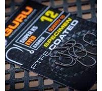 KORDA Guru Specimen PTFE Coated Super XS Spade End Size 18 Barbed Qty 10 (gsxsb18)