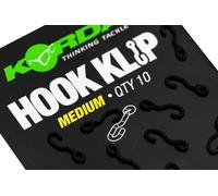 Korda Hook Klip Medium | Quick-Change Metal Clips for Carp Fishing Rigs | Black Nickel Plated, Pack of 10
