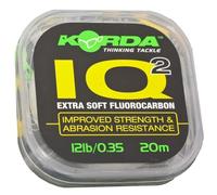 Korda IQ2 Soft Fluorocarbon Hooklink, 12lb/0.35mm 20m, Soft and Invisible, Ideal for D-rigs, Strong Knots, Premium Fishing Line