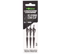 Korda Kable Leadcore Leader Hybrid Lead Clip QC Swivel 50cm - Weed