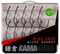 Korda Kamakura Wide Gape Hooks | Barbed Size 6 | Ultra-Sharp Carp Fishing Hooks | Pre-Tied for Easy Use | Best for Bottom Baits & Pop-Ups | Wax-Tip Protected for Maximum Sharpness