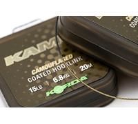 Korda Kamo 20lb 20m, Durable Coated Braid, 20m Length, High Abrasion Resistance, Easy to Strip, Camouflage Design