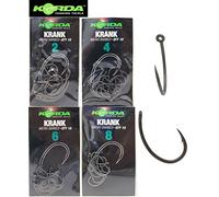 Korda Carp Fishing Hooks Krank - Barbed Size 2, Steel, Short Curved Shank, Beaked Point - Pack of 10