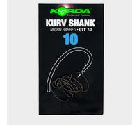Korda Kurv Shank Barbed Hook Size 10 - Black, Black