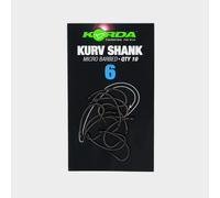 Korda Kurv Shank Barbed Hook Size 6 - Black, Black