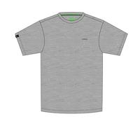 Korda Lakebed Tee Grey | Carp Fishing Summer T-Shirt | Heather Grey | Textured and Layered Back Image of Lakebed and Chod Rig | Durable, Comfortable and Cool