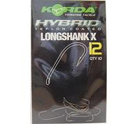 Korda Longshank X Barbed Fishing Hooks, Size 12, Durable Steel, Ideal for Snaggy Waters, Sharp Point, Inturned Eye, Enhanced Hooking Power