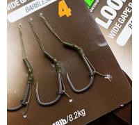 Korda Loop Rigs Wide Gape X Size 4 18Lb - Grey, Grey