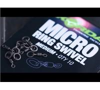 Korda Micro Ring Swivel Large | Ideal for Rig Construction and Hook Bait Movement | Anti-Glare PTFE Coated, Pack of 10 Swivels