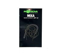 Korda Mixa Barbless Size 10, Premium Floater Fishing Hooks, Strong and Sharp, Short Shank, Wide Gape Design, Ideal for Carp Fishing