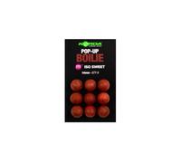 Korda Pop Up Boilie ISO Sweet, Imitation Carp Fishing Hookbaits, 14mm, Qty 9, Spinner Rig Ready, Recessed Hair Stop Cavity