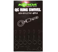Korda Quick Change Ring Swivel Size 11 | Fishing Tackle | Quick Change Swivels for Helicopter Rigs | Non-Reflective PTFE Coating