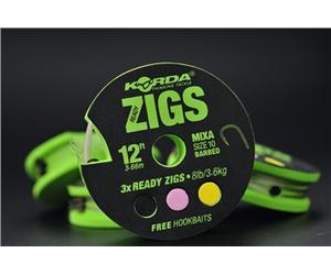 Korda ready-tied zigs - ready-tied Zigs 12' Size 10